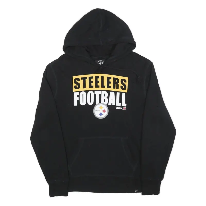 47 Mens Black Steelers Football Pullover Hoodie M Nfl Sports Fan Sweatshirt 1