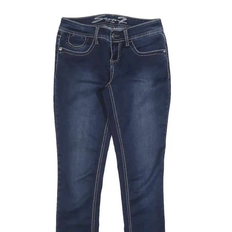 7 For All Mankind Womens Jeans Blue Slim Bootcut Denim Medium W28 L32 Stylish 2