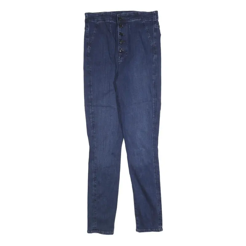 7 For All Mankind Womens Jeans Blue Slim Skinny Denim Medium W32 L32 Button 1