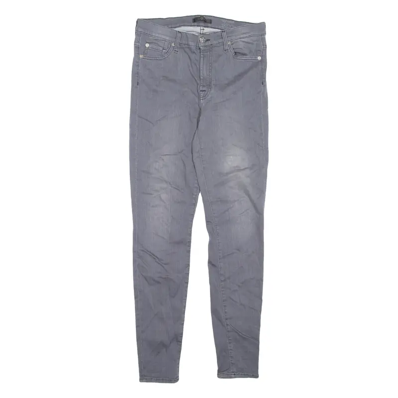 7 For All Mankind Womens Jeans Grey Regular Skinny Stone Wash W28 L29 1