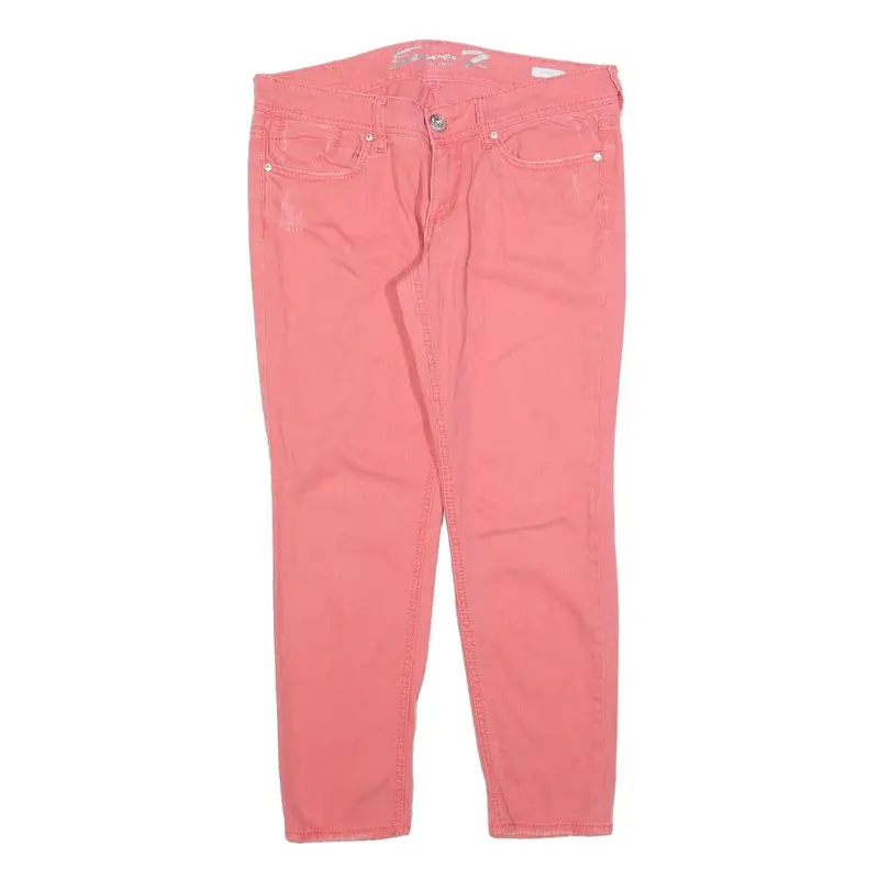 7 For All Mankind Womens Slim Pink Denim Jeans W36 L28 Stylish Cotton Blend Zip 1