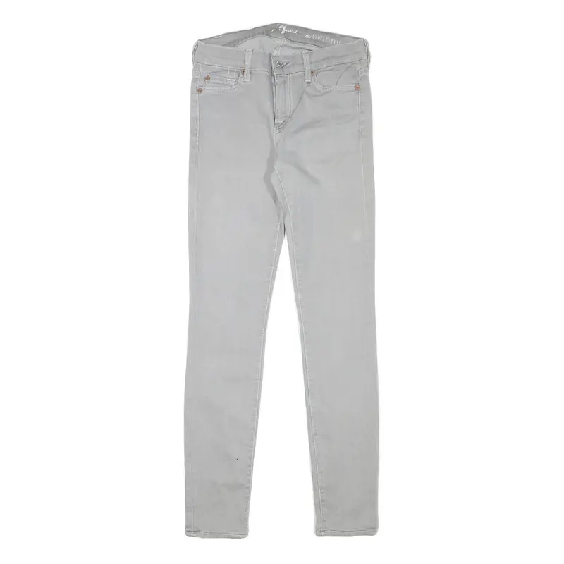 7 For All Mankind Womens Slim Skinny Denim Light W26 L27 Cotton Blend Zip Jeans 1