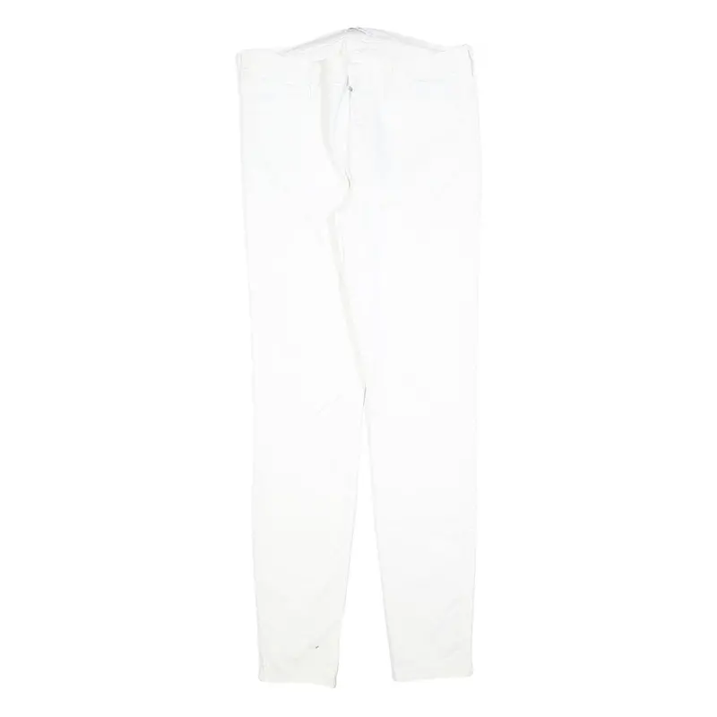 7 For All Mankind Womens Slim White Denim Jeans W32 L32 Zip Cotton Blend Stretch 1