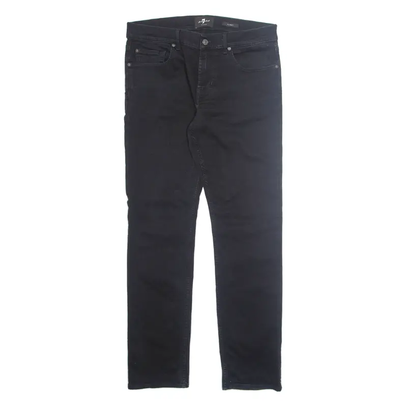 7 For All Mankind Womens Trousers Black Regular Tapered W34 L32 1