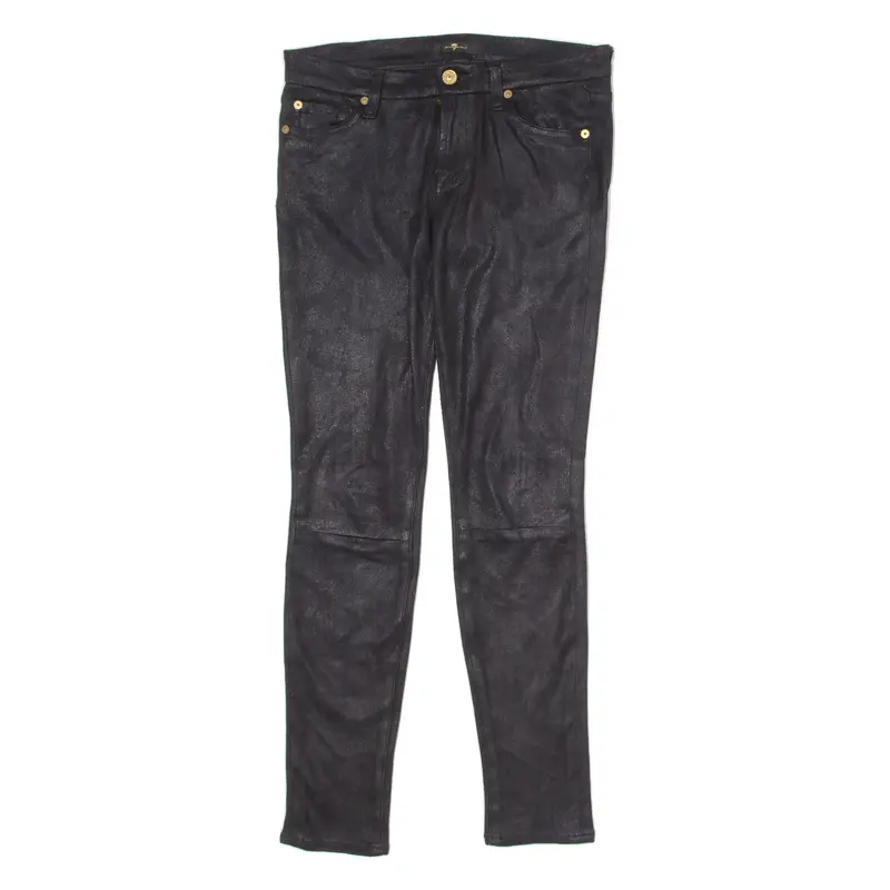 7 For All Mankind Womens Trousers Black Slim Skinny W28 L27 1