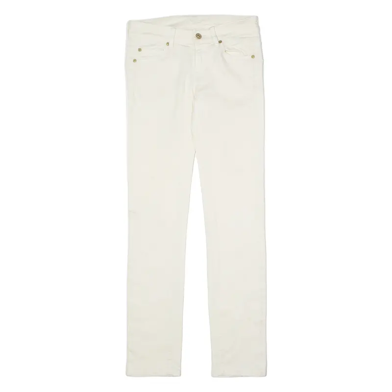 7 For All Mankind Womens Tweed Trousers Cream Regular Straight W26 L29 1