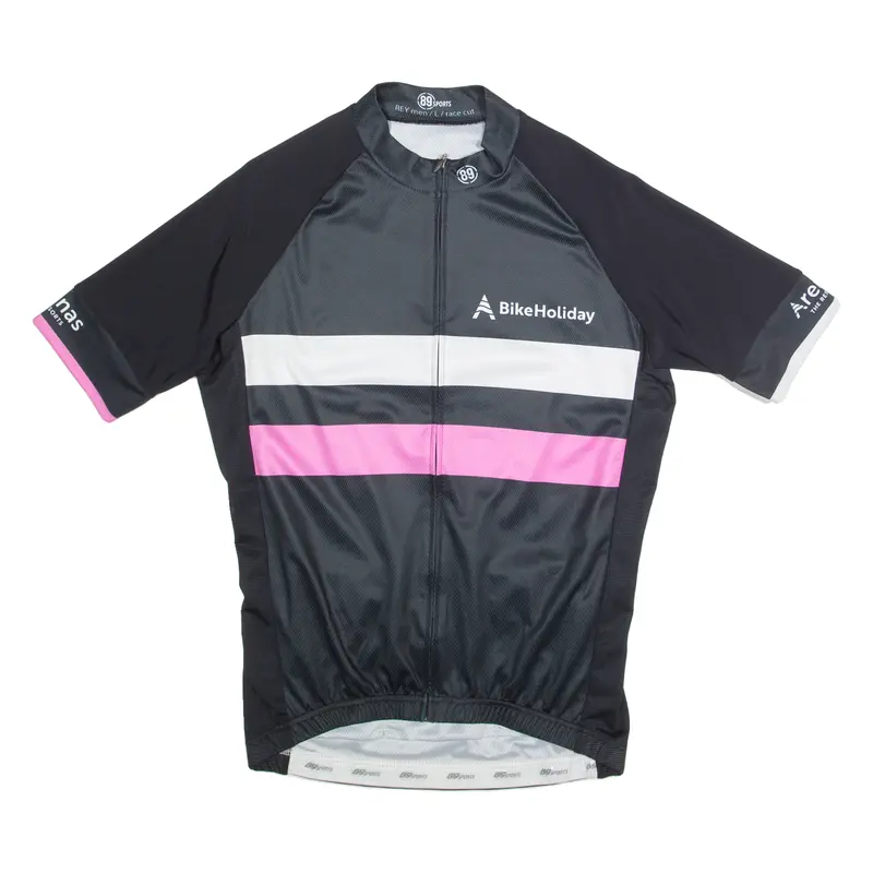 89 Sports Cycling Zip Up Mens Jersey Black High Neck L 1