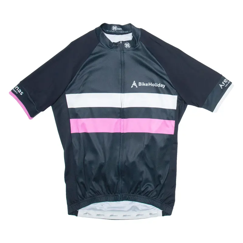89 Sports Full Zip Cycling Mens Jersey Black L 1