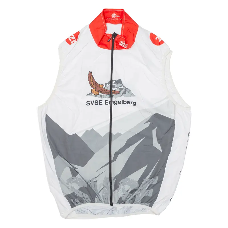 89Sports Cycling Shirt Full-Zip Mens Jersey White Sleeveless 2Xl 1