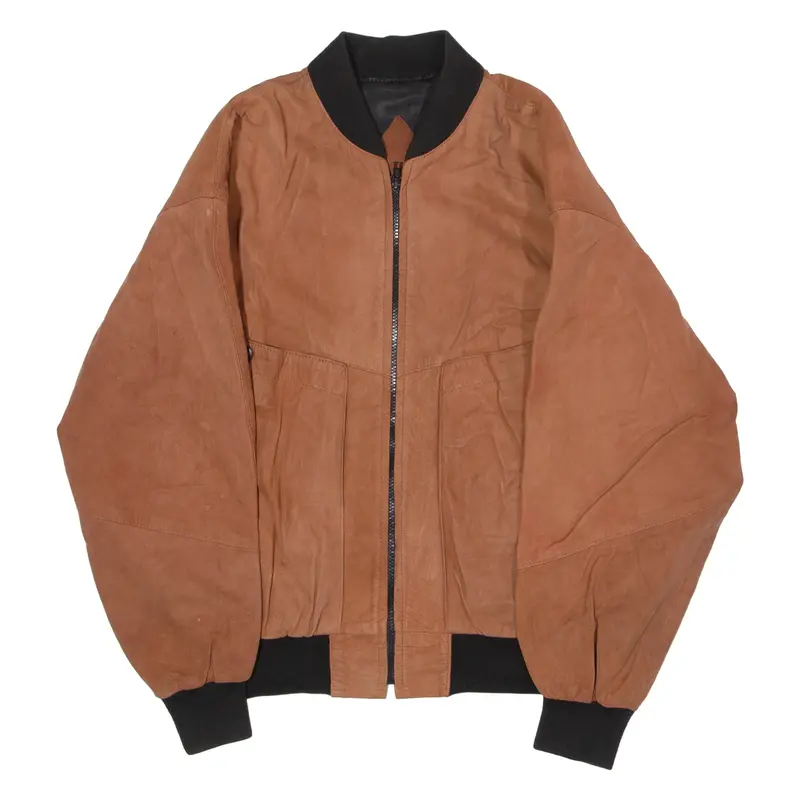A.Gold And Sons Mens Bomber Jacket Brown Leather 90S M 1