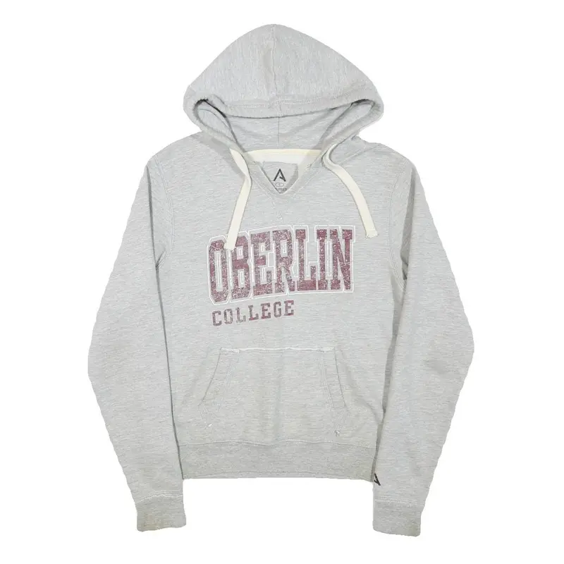 A Womens Grey Oberlin College Pullover Hoodie S Cotton Blend Casual 1