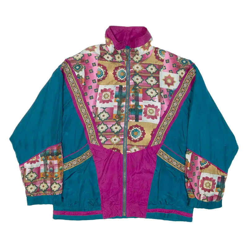 Ab Sport Womens Shell Jacket Blue Silk 90S Colourblock S 1