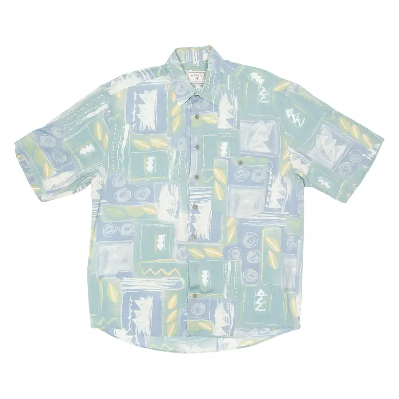Accanto Mens Shirt Green Crazy Pattern S 1