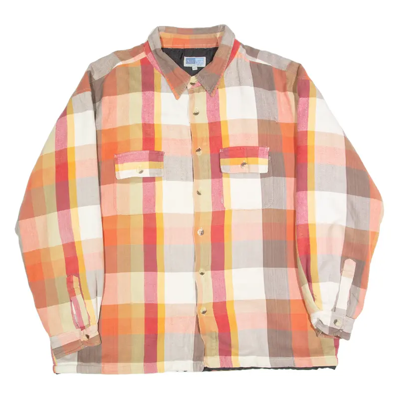 Accanto Mens Shirt Orange Check Long Sleeve 2Xl 1