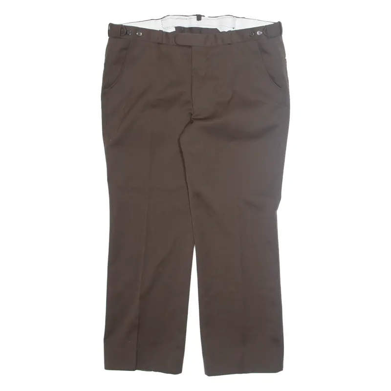 Ackerman Chino Mens Trousers Brown Relaxed Straight W40 L28 1