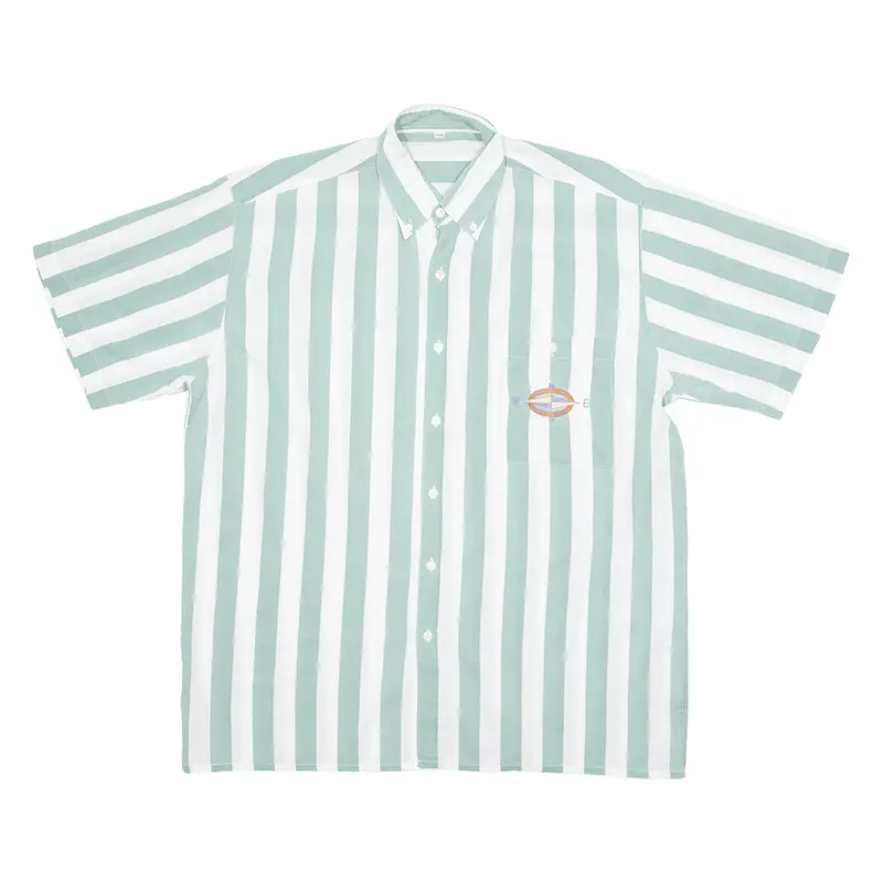 Ackermann Compass Mens Shirt White 90S Striped M 1