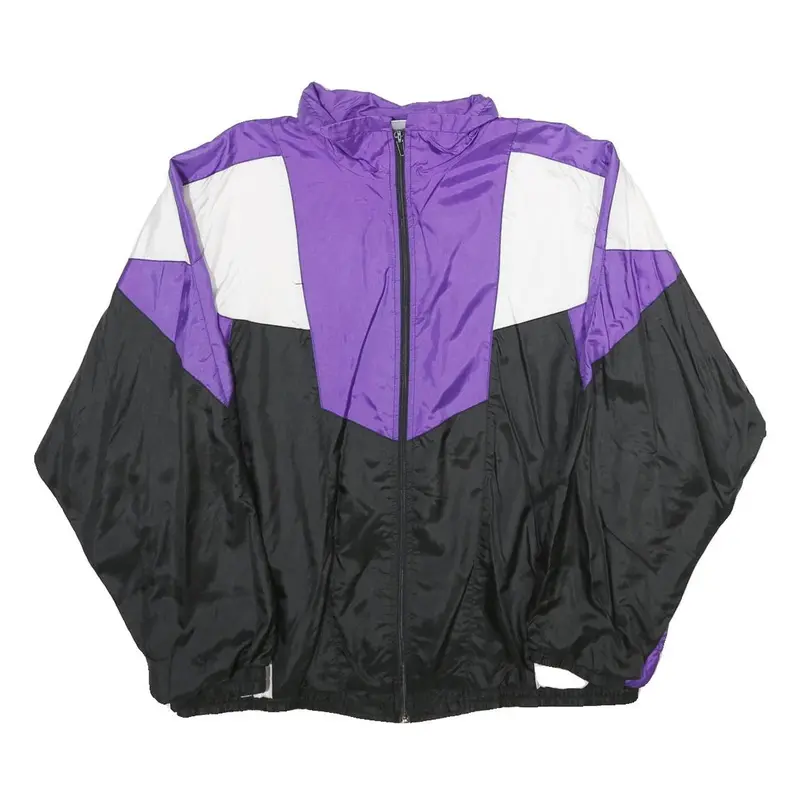 Ackermann Mens Purple & White & Black Track Jacket M Nylon Plain Zip Athletic 1