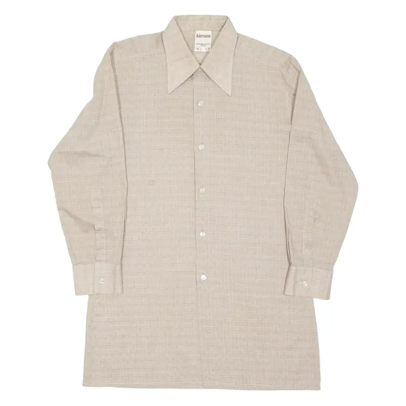 Ackermann Mens Shirt Brown Check Long Sleeve M 1