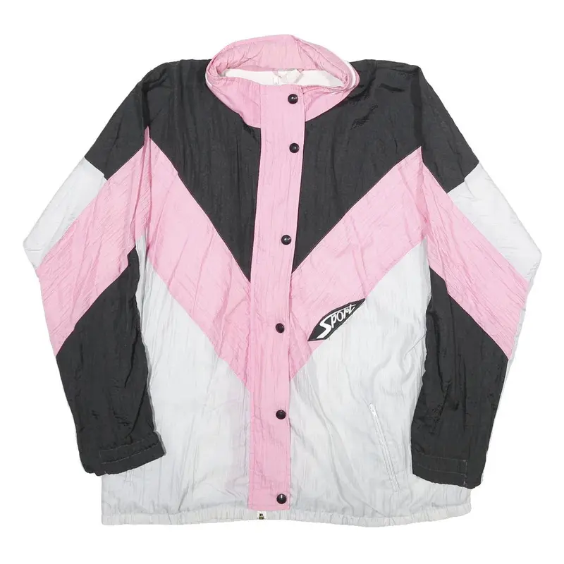 Ackermann Womens Black & Pink & White Sport Jacket Uk 12 Polyamide Zip 1