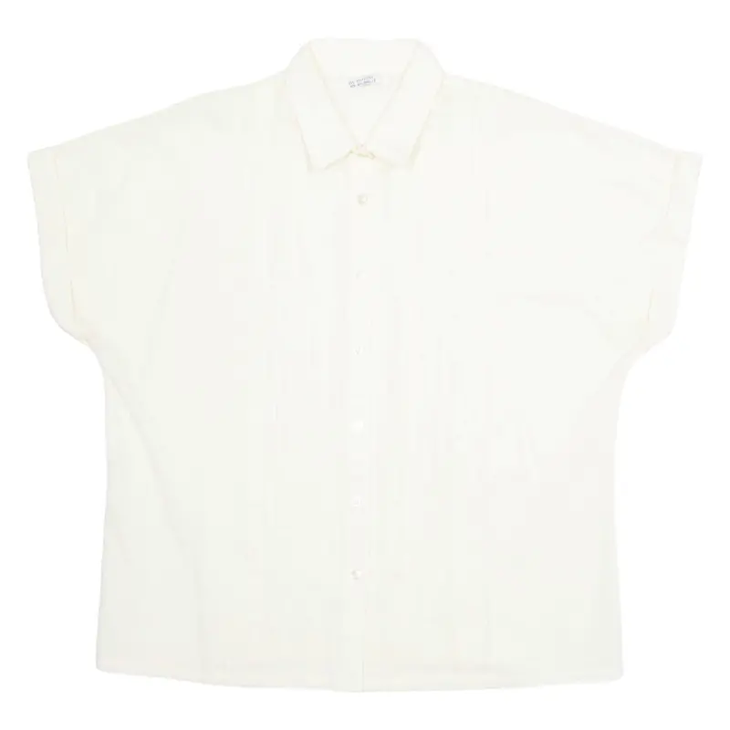Ackermann Womens Blouse Cream Collared Sleeveless L 1