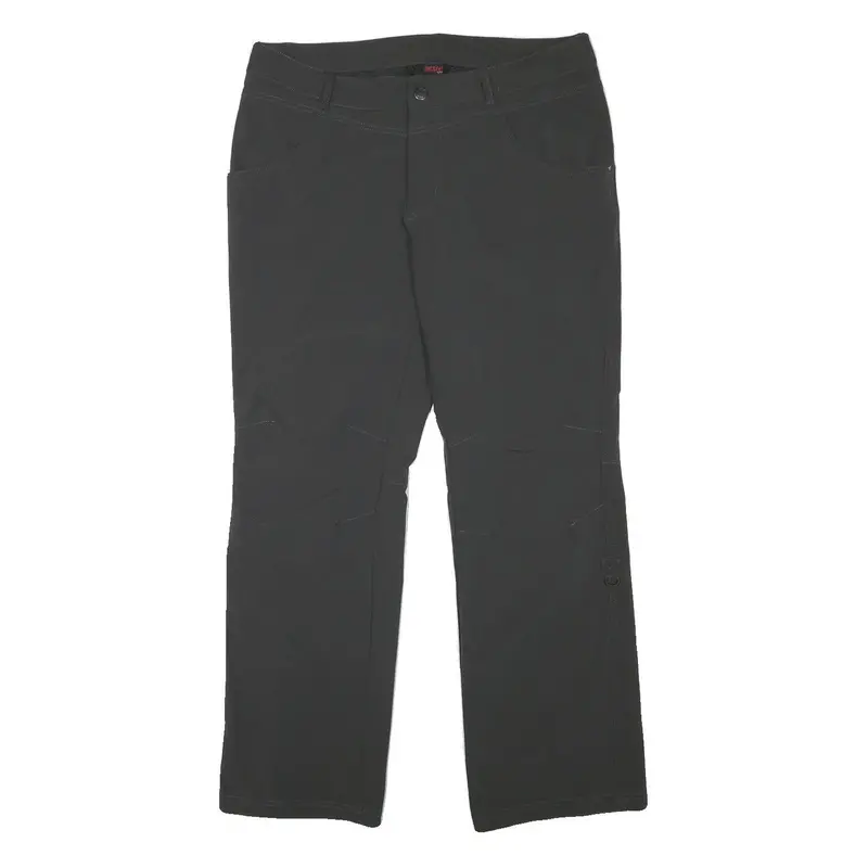 Active Mens Polyester Blend Black Regular Fit Straight Leg Trousers W36 L30 Zip 1