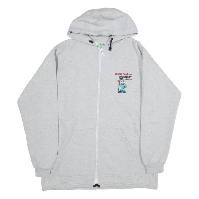 Activewear Mens Track Jacket Grey Hooded L 1