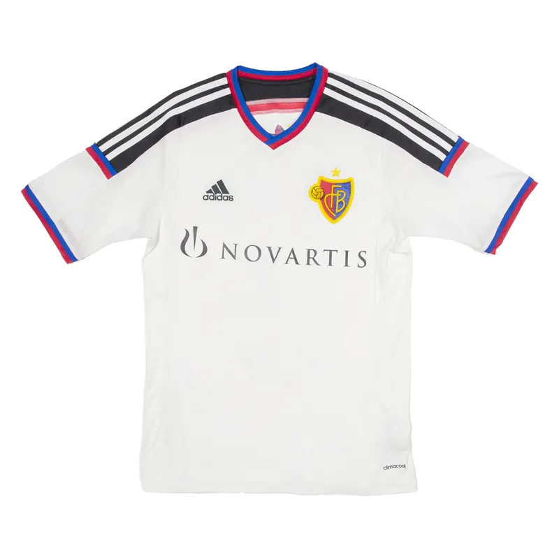 Adidas 2014-16 Fc Basel Away Kit Philipp 12 Mens Football Shirt Jersey White S 1