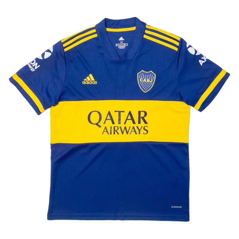Adidas Boca Juniors Mens Football Shirt Jersey Blue V-Neck M 1