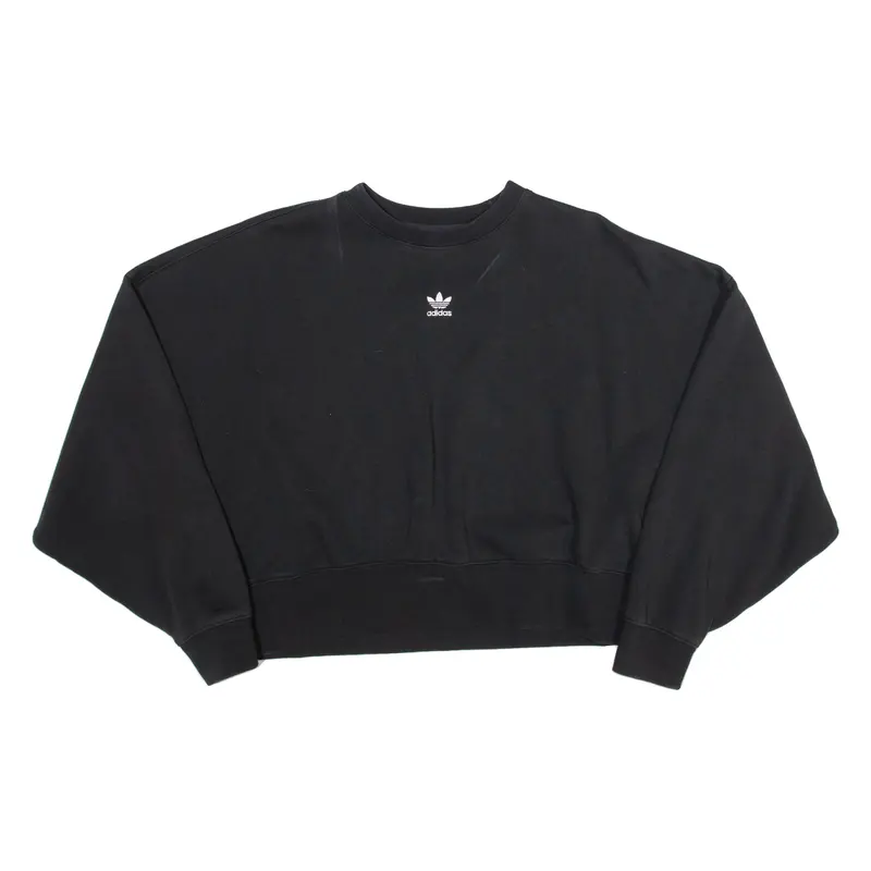Adidas Crop Womens Sweatshirt Black Uk 8 1