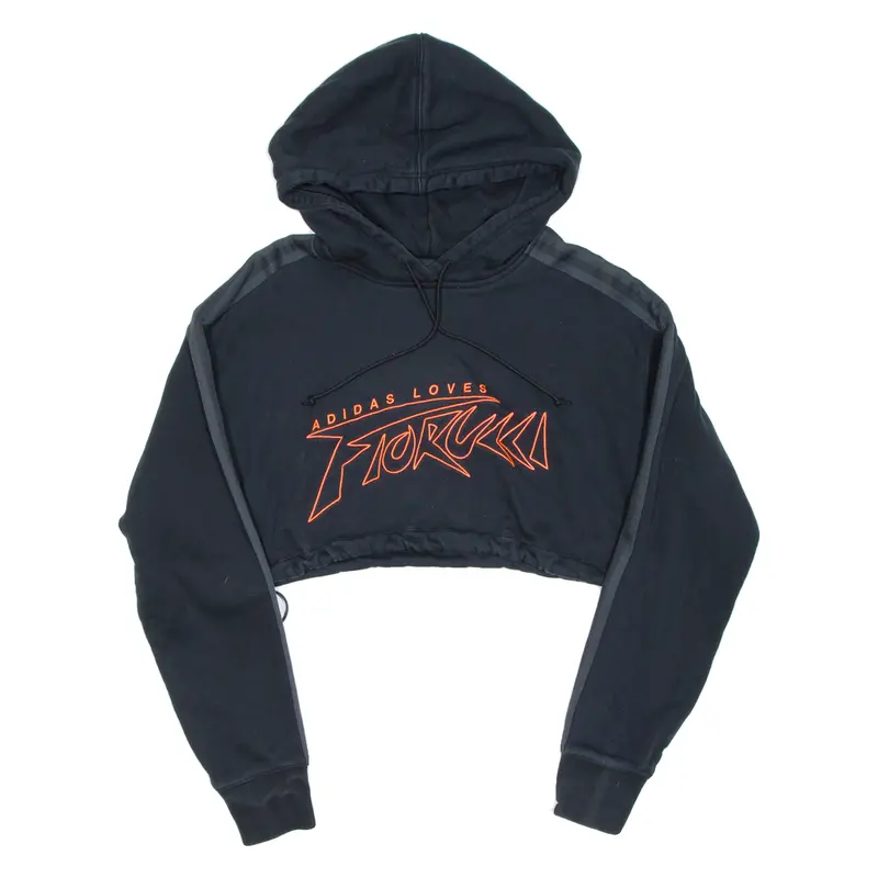 Adidas Cropped Womens Black Hoodie Uk 6 1