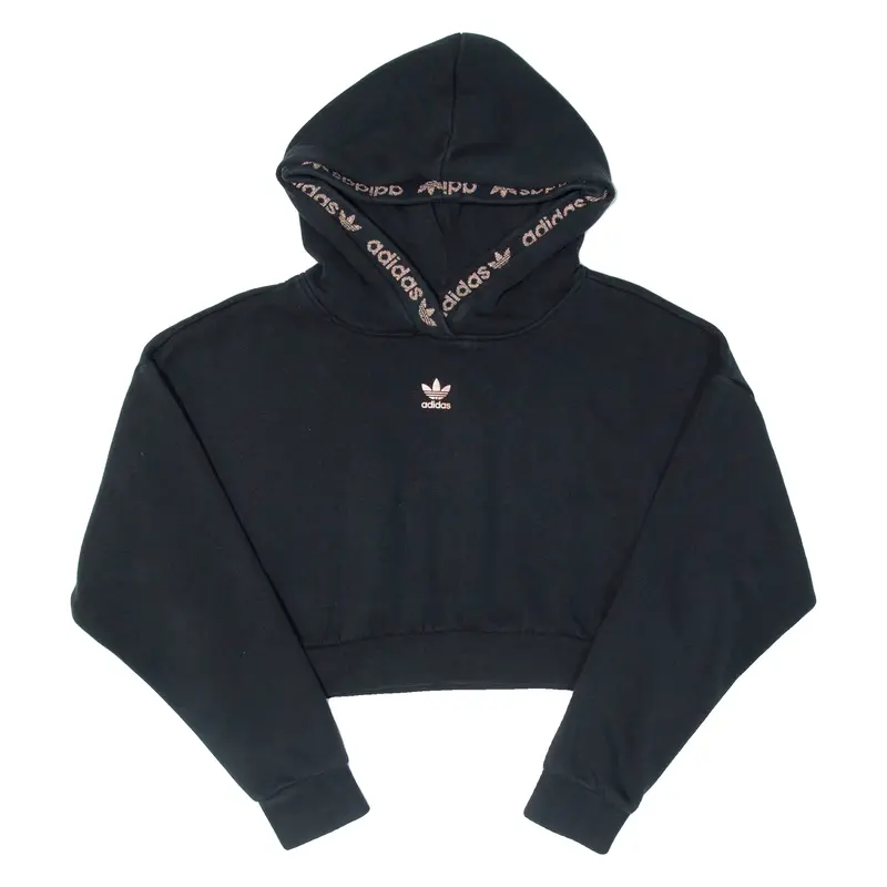 Adidas Cropped Womens Black Hoodie Uk 6 1