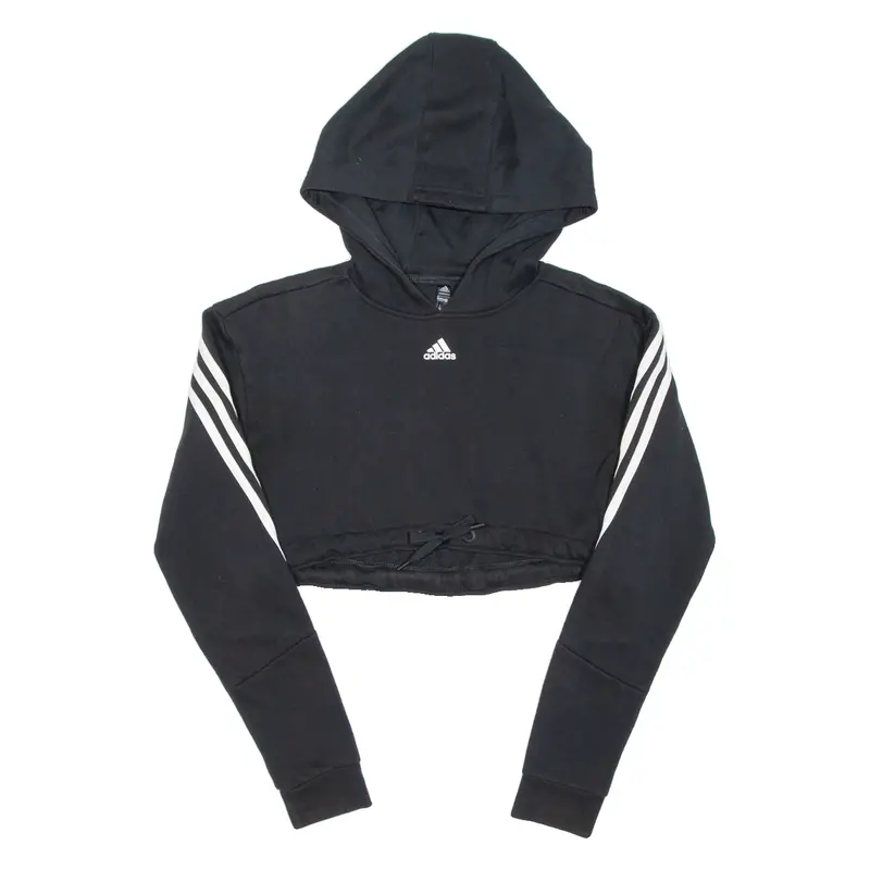 Adidas Cropped Womens Black Hoodie Xs 1