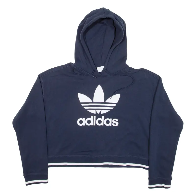 Adidas Cropped Womens Blue Hoodie Uk 10 1