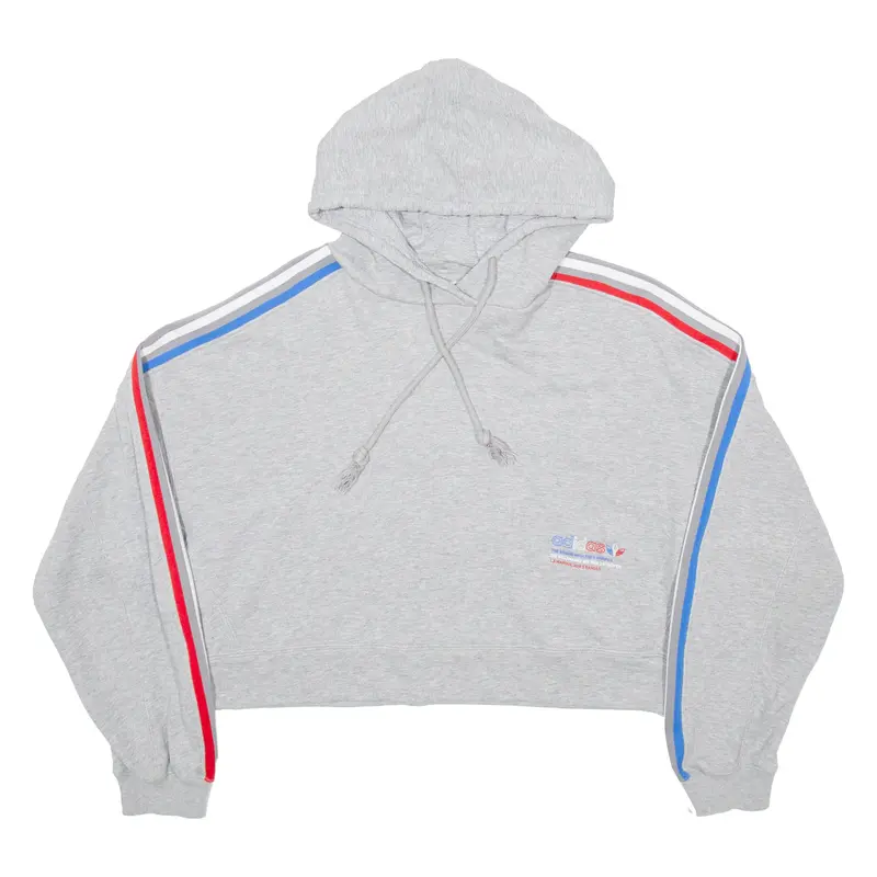 Adidas Cropped Womens Grey Hoodie Uk 14 1