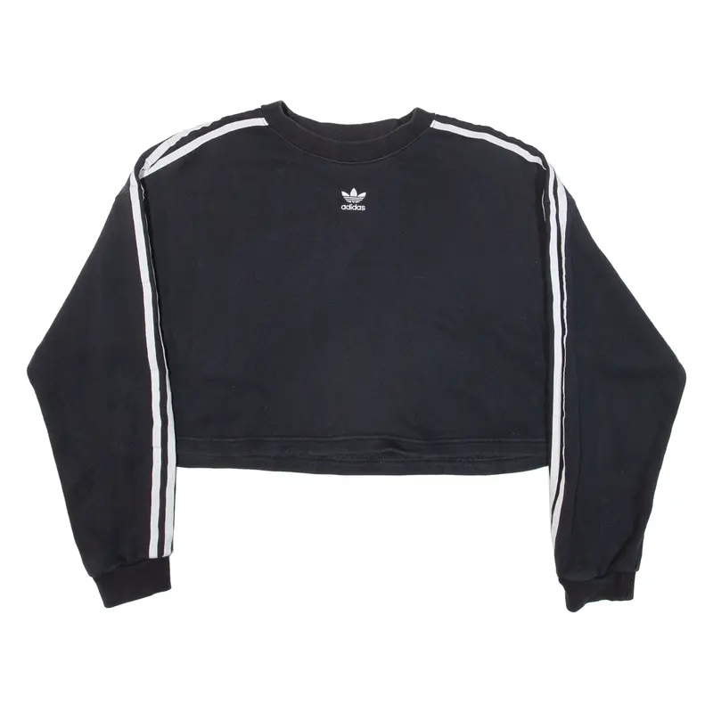 Adidas Cropped Womens Sweatshirt Black Uk 6 1