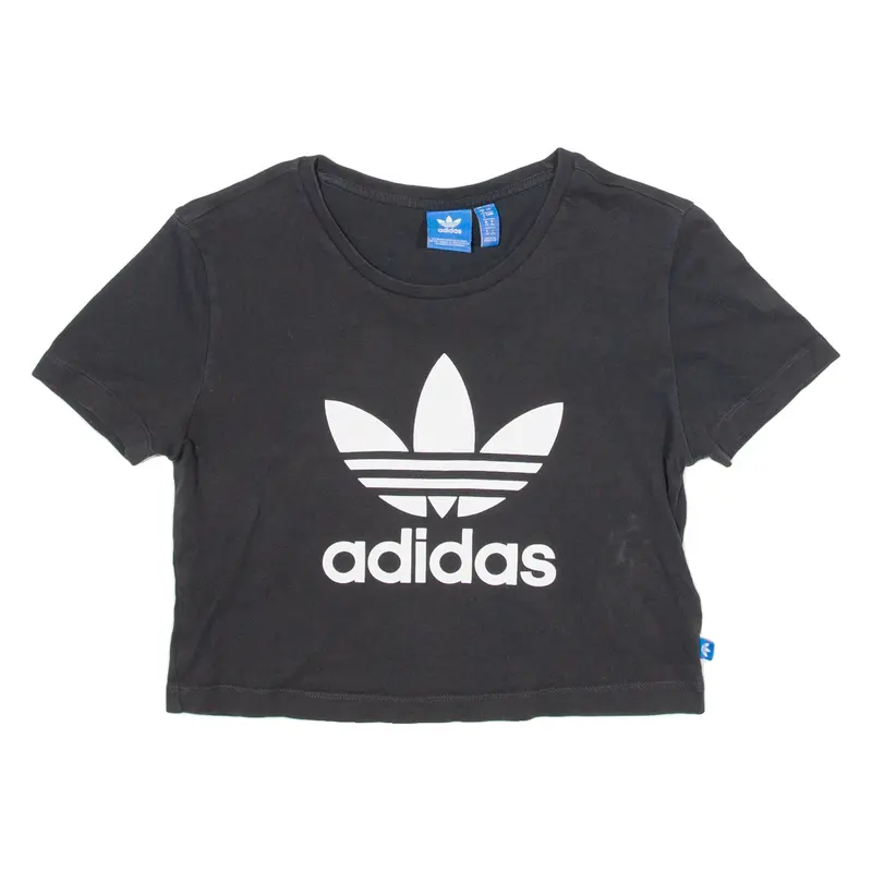 Adidas Cropped Womens T-Shirt Black Uk 8 1