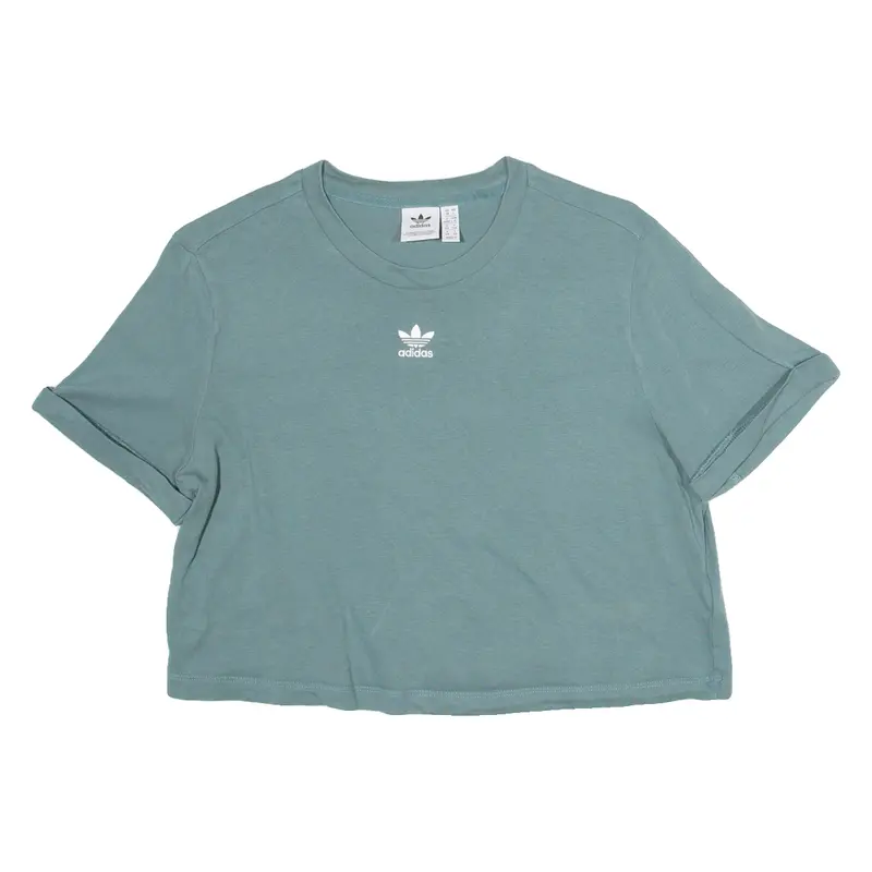 Adidas Cropped Womens T-Shirt Green Uk 18 1
