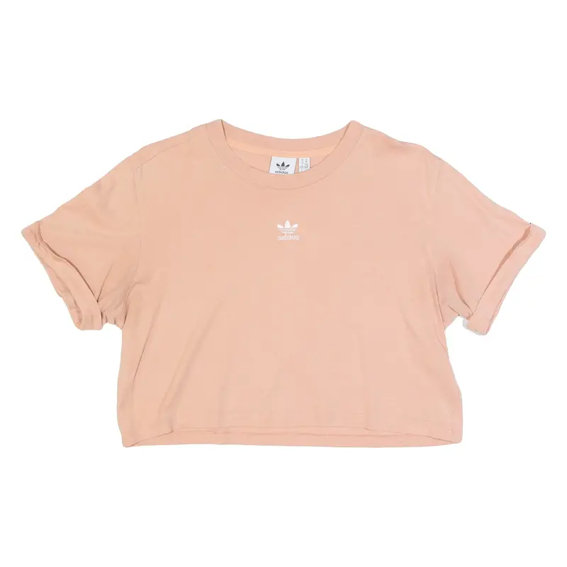 Adidas Cropped Womens T-Shirt Pink Uk 14 1