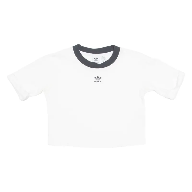 Adidas Cropped Womens T-Shirt White Uk 8 1