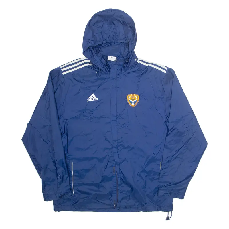 Adidas Elk Grove Fc Lightweight Mens Windbreaker Jacket Blue Nylon Hooded Xl 1