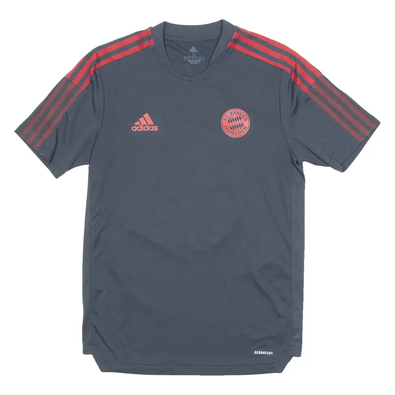 Adidas Fc Bayern Munich Mens Football Shirt Jersey Grey Crew Neck S 1