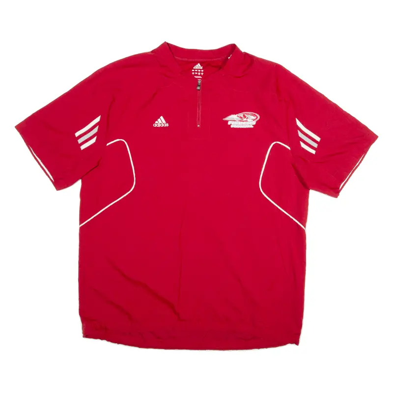 Adidas Fishers Football Mens Sweatshirt Red 1/4 Zip L 1