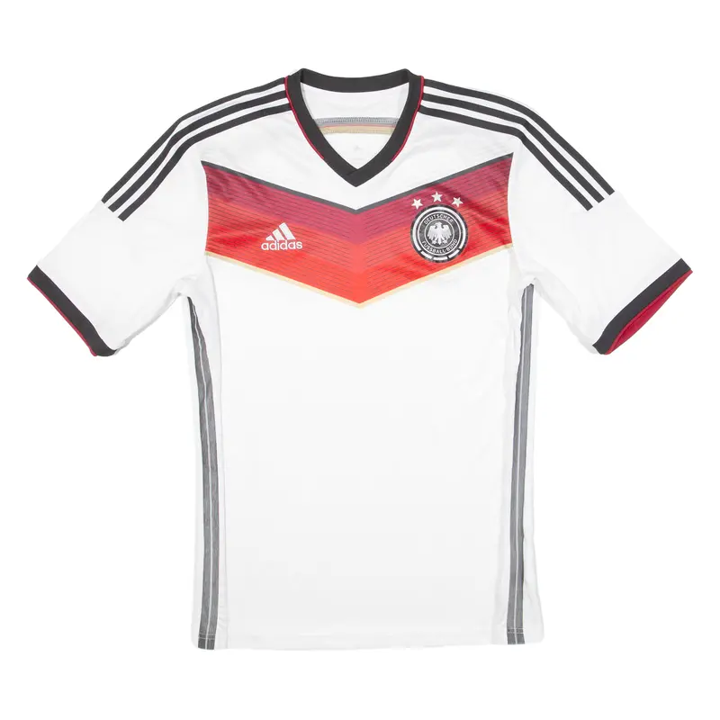 Adidas Germany Mens Football Shirt Jersey White V-Neck M 1