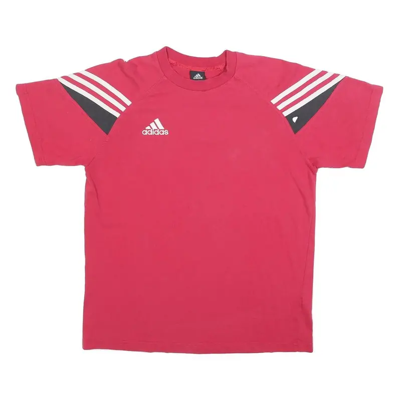 Adidas Girls Red T-Shirt Xl Short Sleeve Crew Neck Cotton Sports Casual Top 1