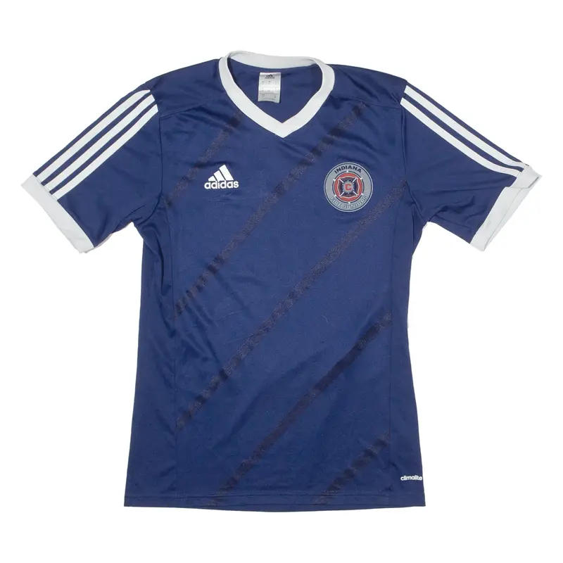 Adidas Indiana Fire Juniors #14 Mens Football Shirt Jersey Blue V-Neck S 1
