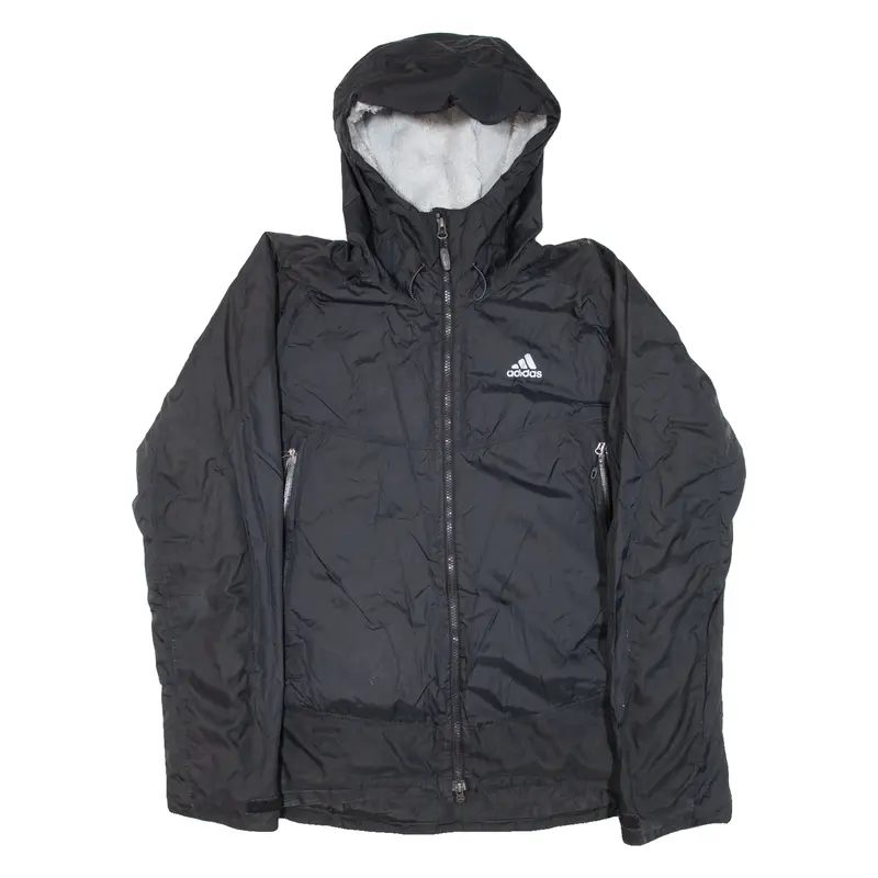 Adidas Insulated Mens Jacket Black Nylon Hooded L 1