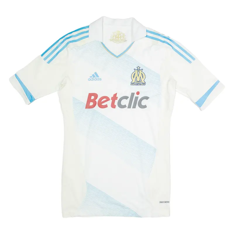 Adidas Marseille Mens Football Shirt Jersey White Usa V-Neck Nylon L 1
