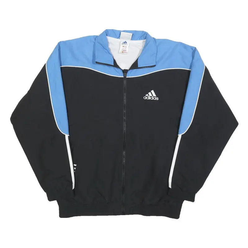 Adidas Mens Black & Blue Sports Track Jacket Xl Polyester Zip Athletic 1