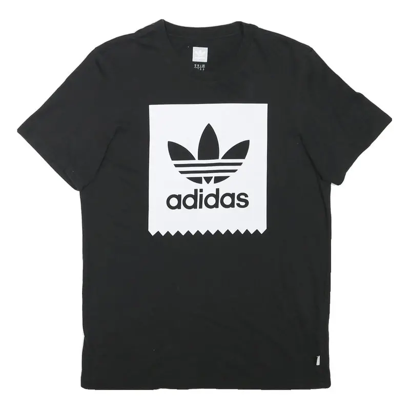 Adidas Mens Black Classic Logo Graphic T-Shirt M Short Sleeve Crew Neck 1