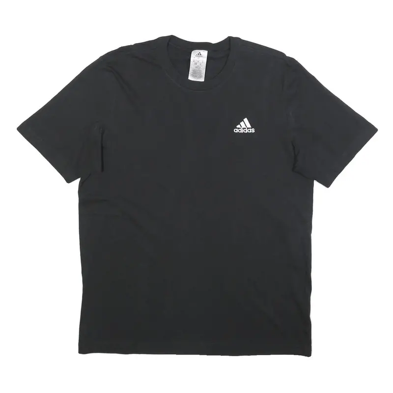 Adidas Mens Black Classic T-Shirt M Short Sleeve Crew Neck Cotton Casual 1